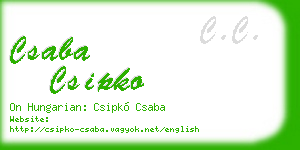 csaba csipko business card
